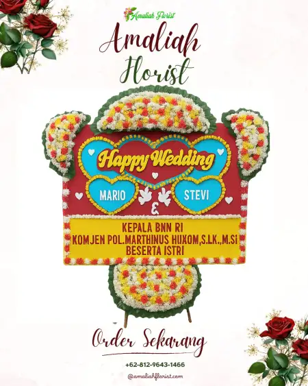 Papan Bunga Pernikahan Maor